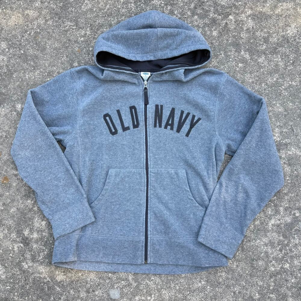 Old Navy Full Zip Hoodie | Gray Fleece Jacket Mens M